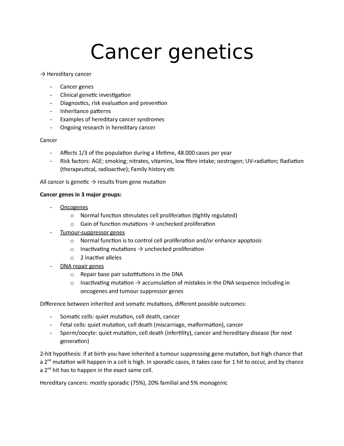 case study cancer genetics