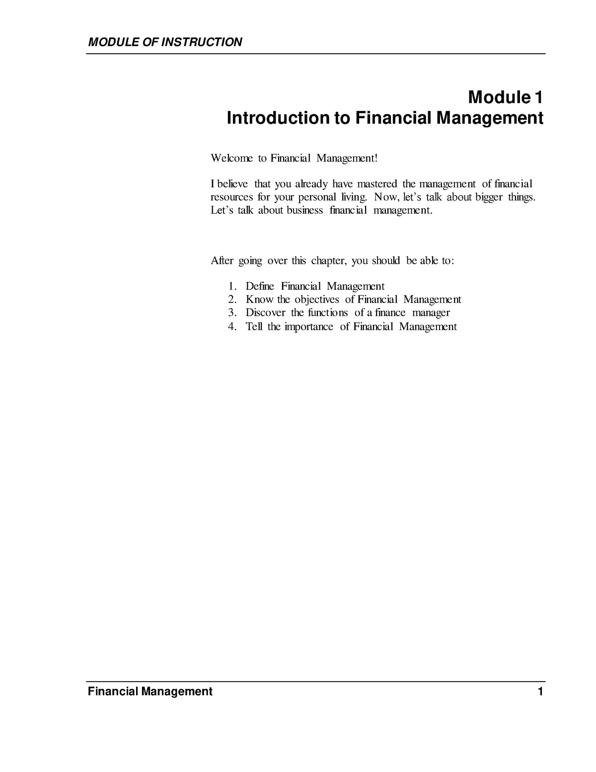 module 3 assignment 1 financial management case study