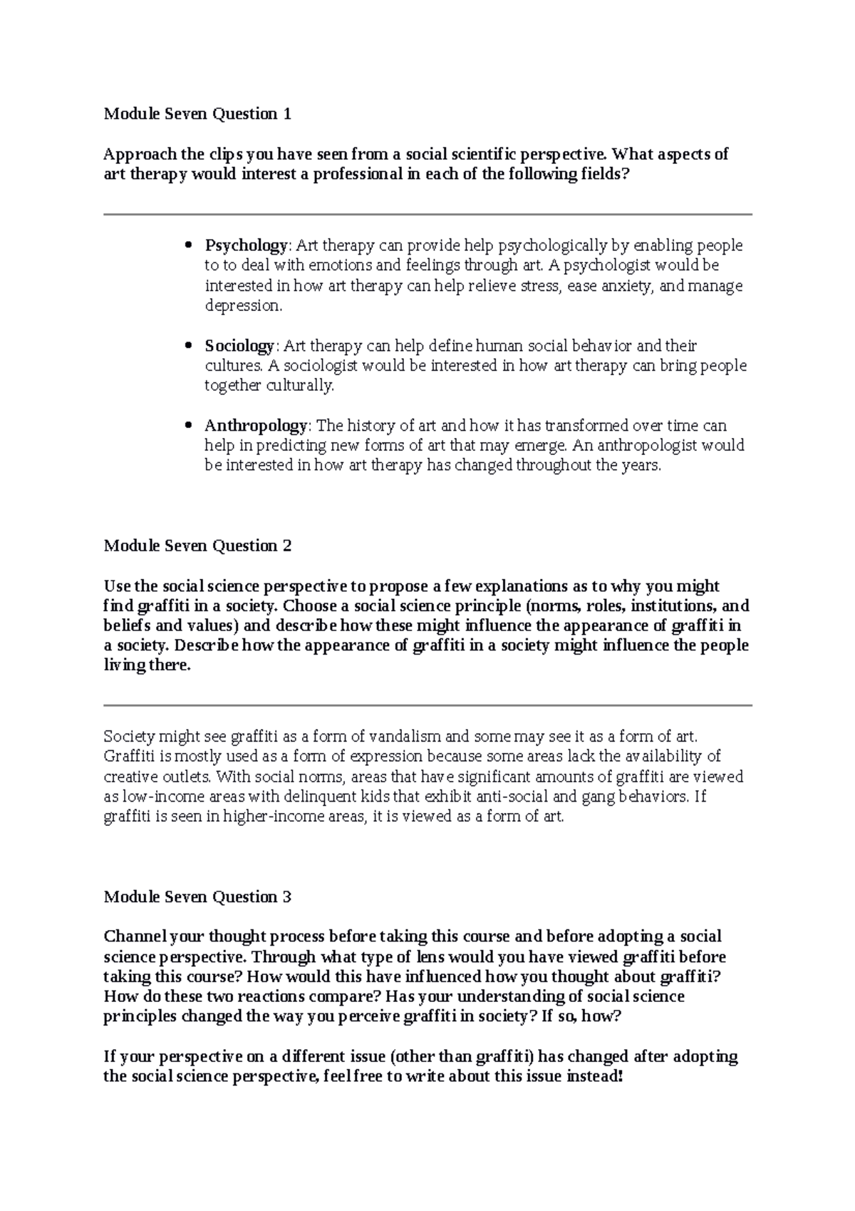 Cydney Cooke SCS 200 Applied Social Sciences Mod 7 - Module Seven ...