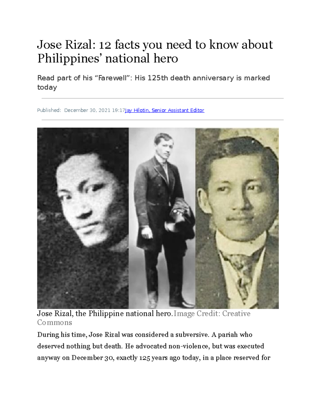 12 Facts About Rizal Jose Rizal 12 facts you need to know about