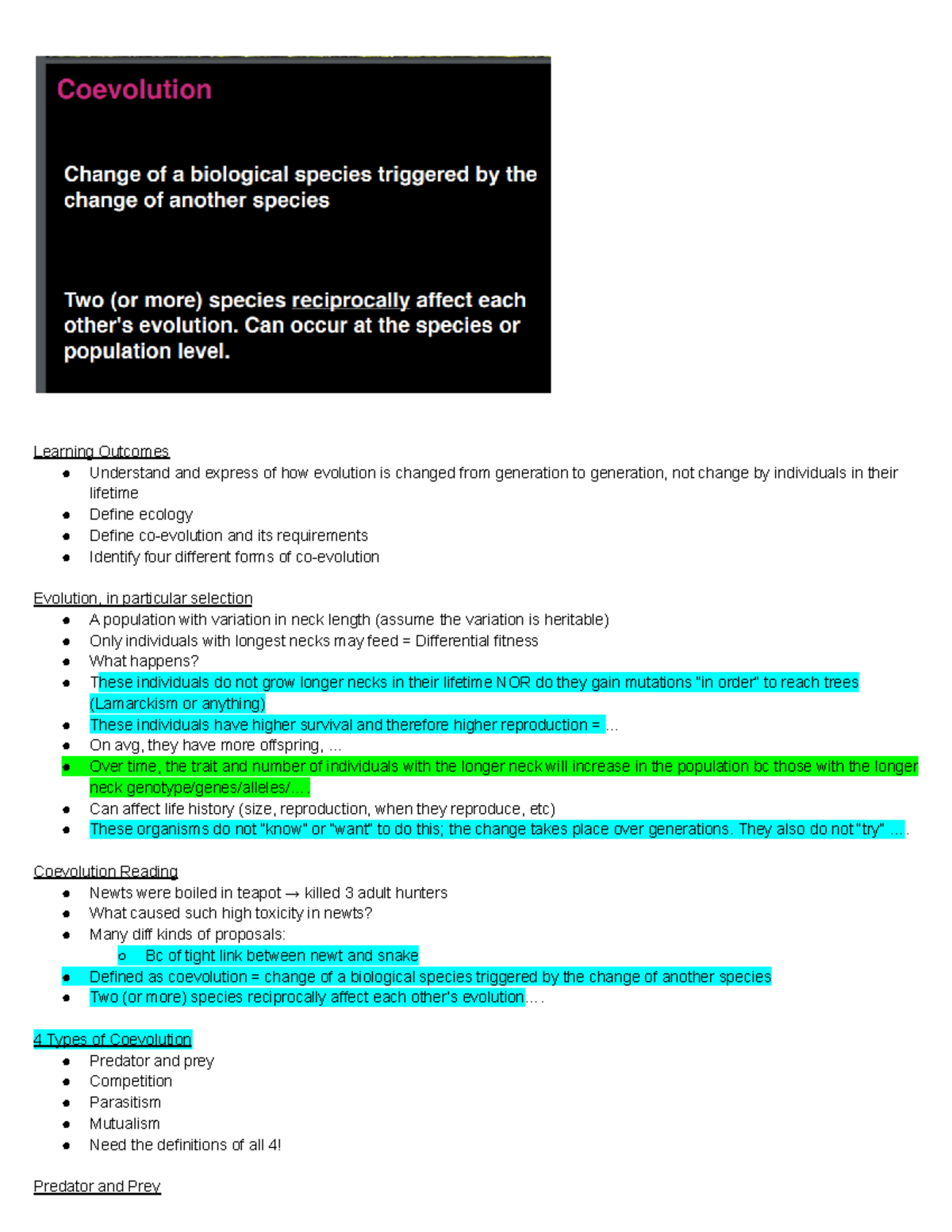Lecture 14 Notes - Learning Outcomes Understand and express of how ...