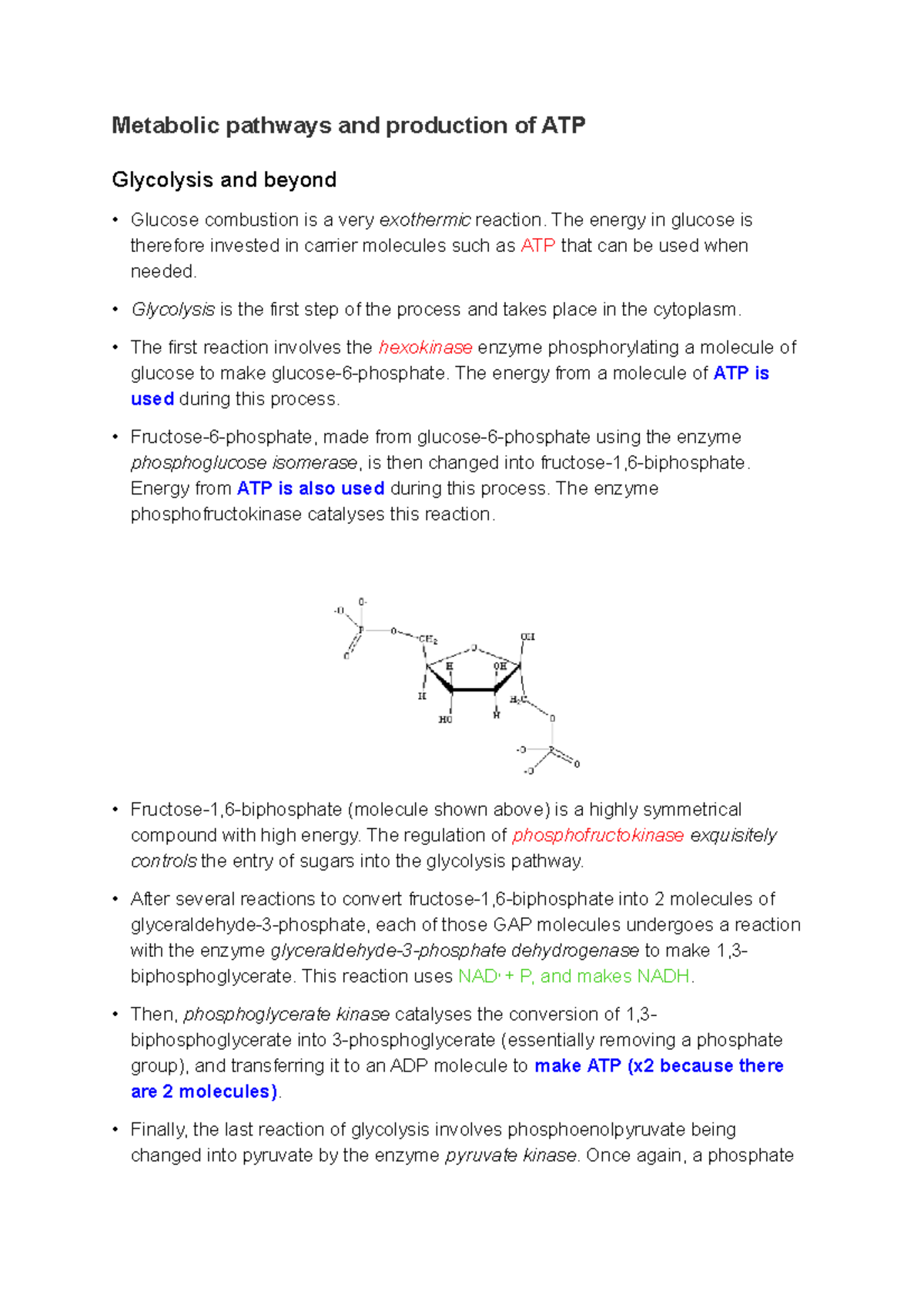 Metabolic pathways and production of ATP Metabolic pathways and
