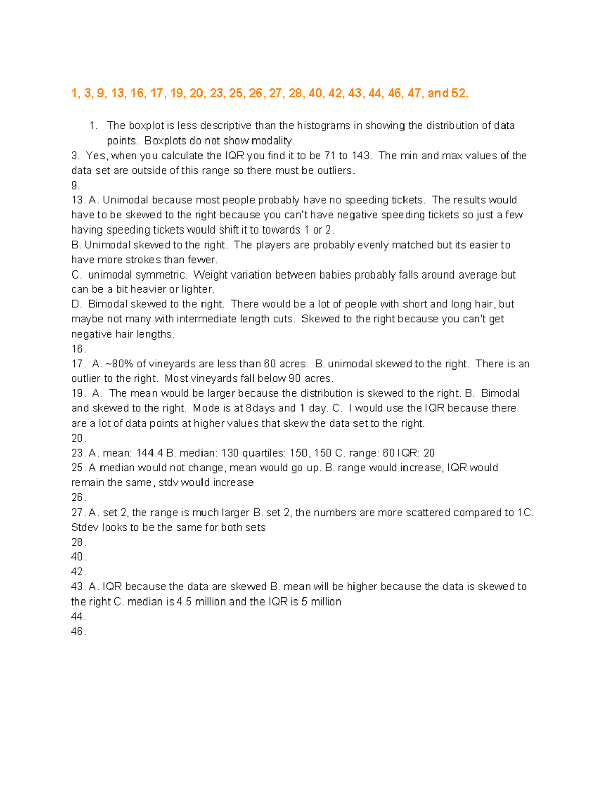 Chapter 3 Problem Set - 1, 3, 9, 13, 16, 17, 19, 20, 23, 25, 26, 27, 28 ...