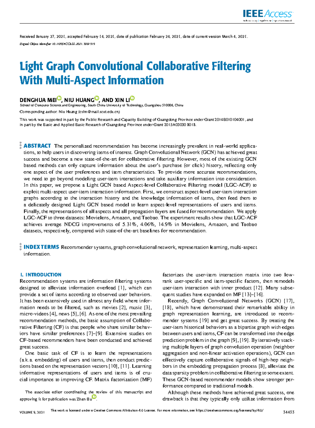 Light Graph Convolutional Collaborative Filtering With Multi-Aspect ...