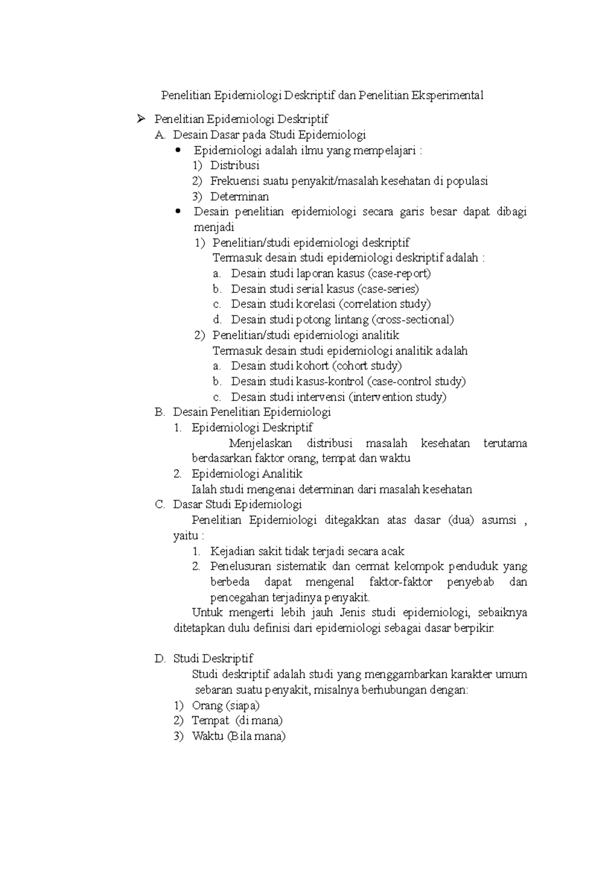 Penelitian Epidemiologi Deskriptif Dan Penelitian Eksperimental ...