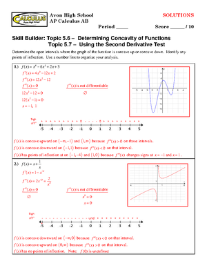 Topic 5.10-5.11 - Optimization Problems - Solutions - Avon High School ...