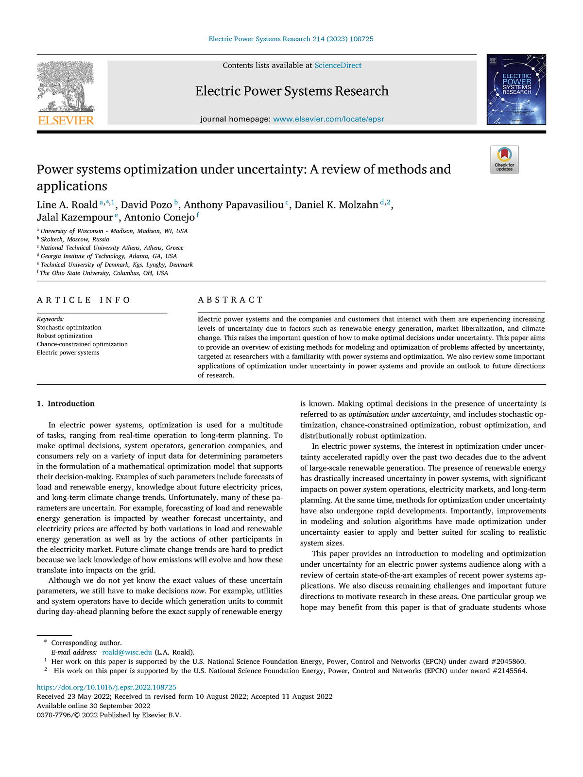 1-s2 - paper on research - Electric Power Systems Research 214 (2023 ...