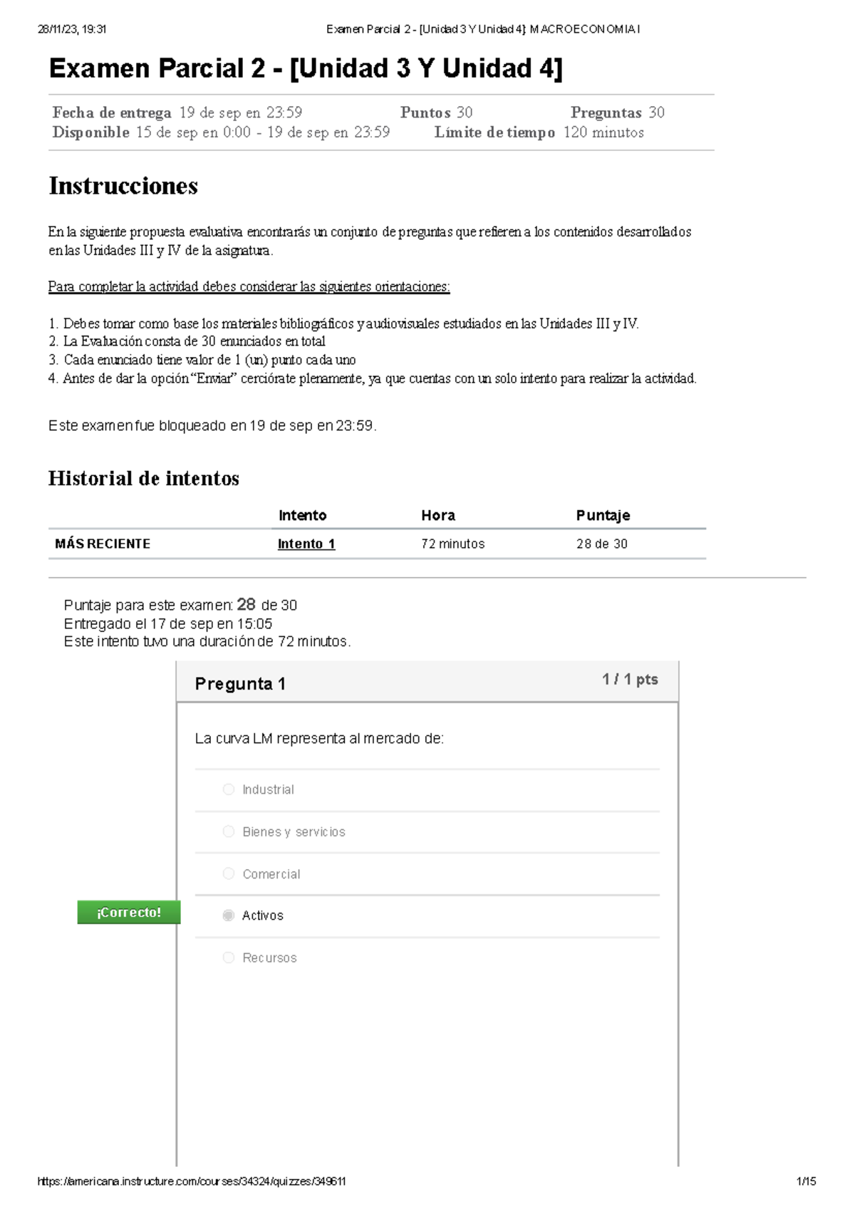 Examen Parcial 2 - [Unidad 3 Y Unidad 4] Macroeconomia I - Examen ...