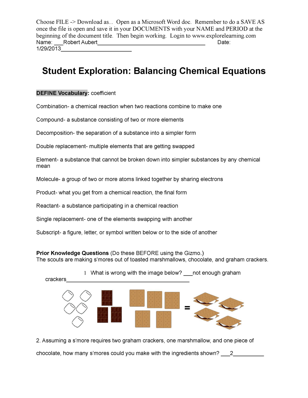 Balancing equations 21 - Hello this is chem notes hope you learn Regarding Bill Nye Chemical Reactions Worksheet