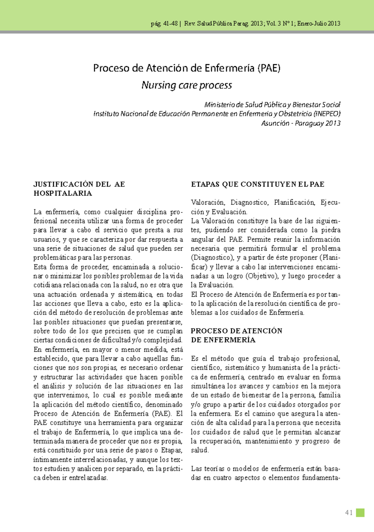 Pae Articulo Pae Rev Salud P Blica Parag Vol N Enero Julio