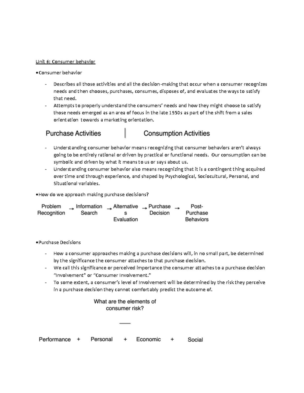 Mos 1021 Mid term 2 lecture notes week 7 - Unit 6: Consumer behavior ...