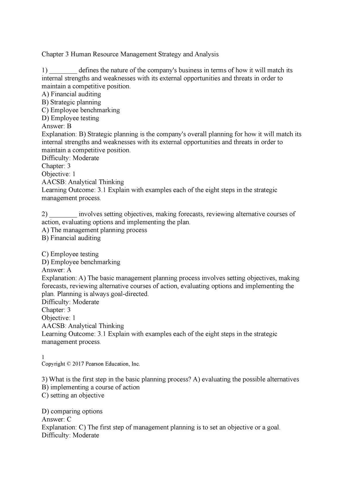 Chapter 3 Human Resource Management Strategy And Analysis - A ...