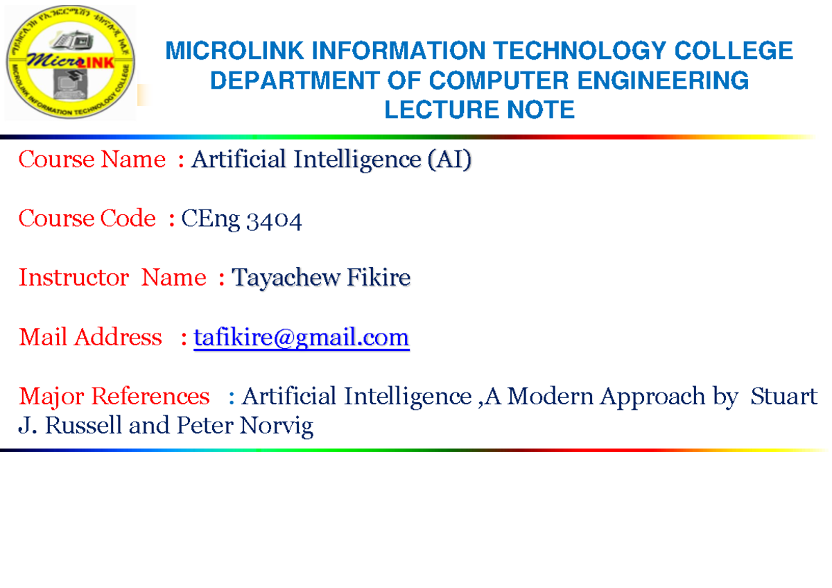 AI Chapter 3 Cpmputer Vision-1 - MICROLINK INFORMATION TECHNOLOGY ...