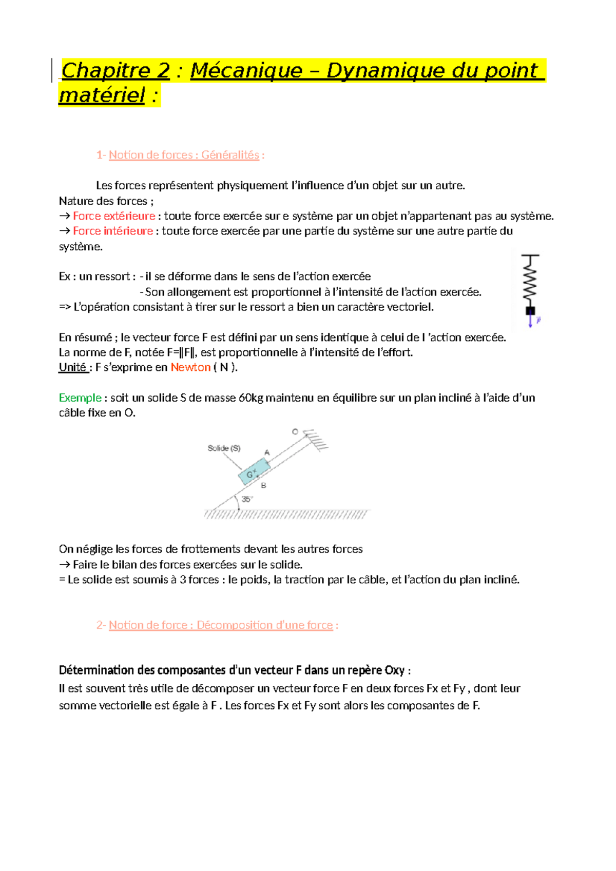 Outils Phys Iques 2 Mécanique-dynamique - Chapitre 2 : Mécanique ...