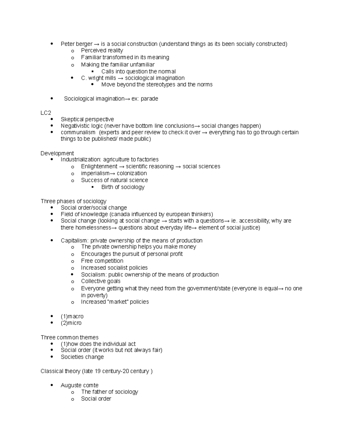 SY101 Notes - Peter berger → is a social construction (understand ...