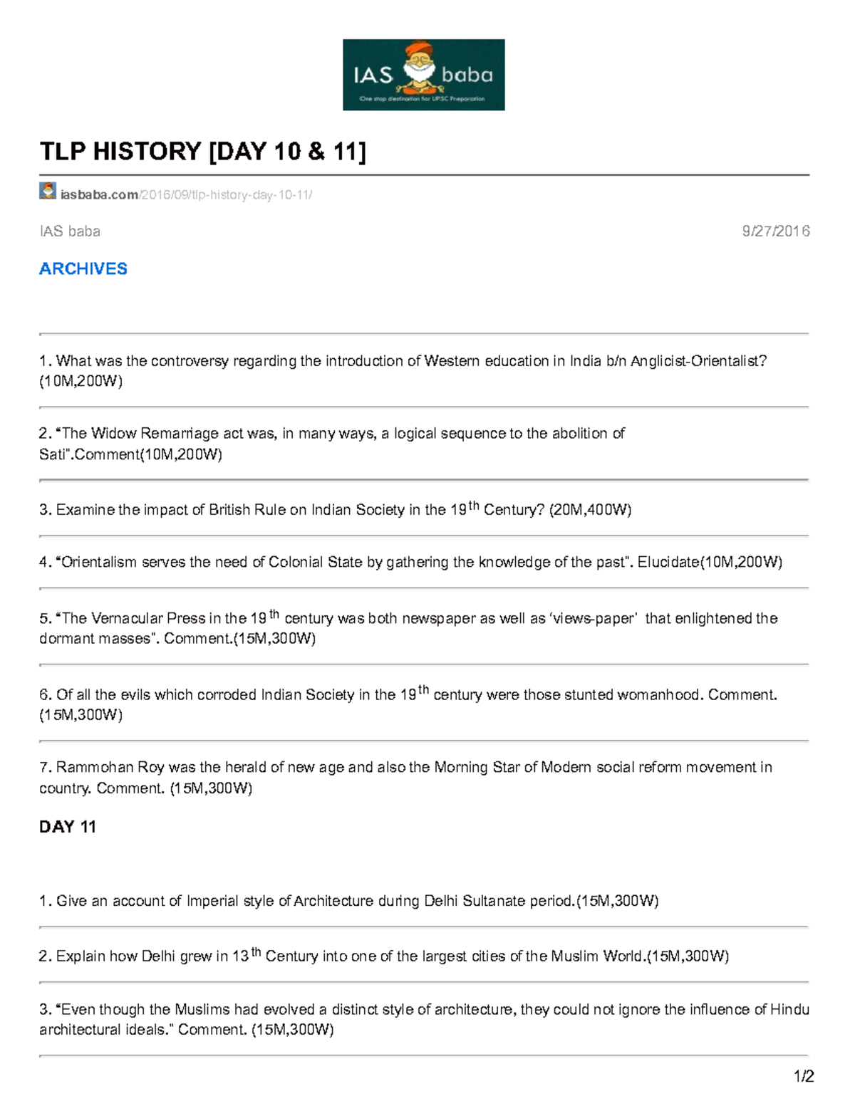 Iasbaba.com-TLP History DAY 10 Amp 11 - IAS Baba 9/27/ TLP HISTORY [DAY ...