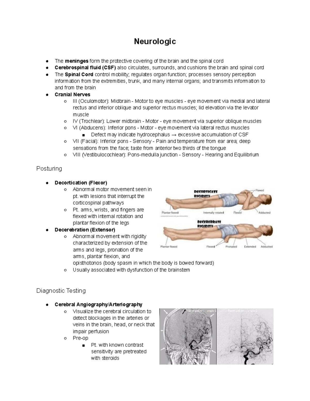 NUR 265 Exam 3 Review - N/A - Neurologic The meninges form the ...