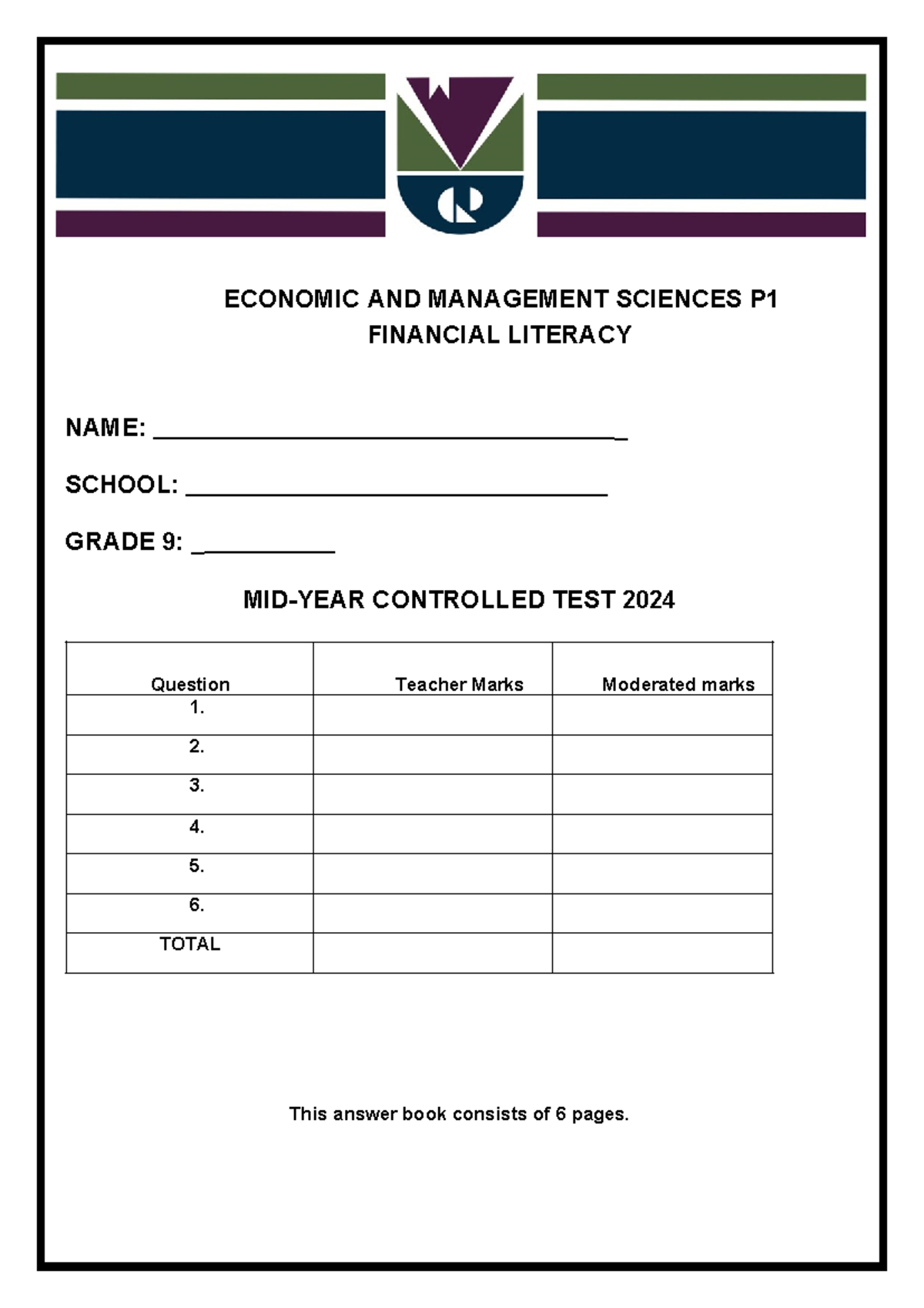 Paper 1 Economics - ECONOMIC AND MANAGEMENT SCIENCES P FINANCIAL ...