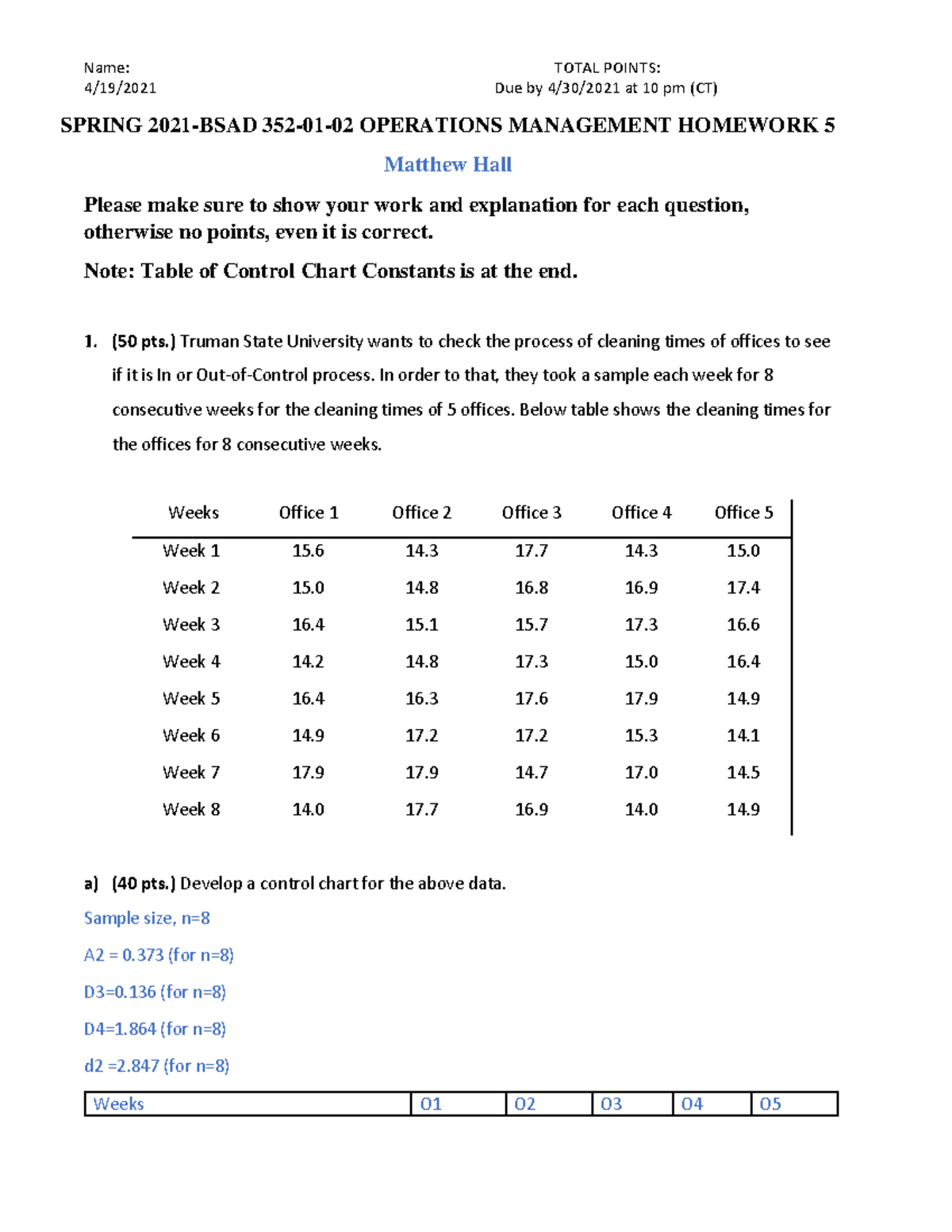 Spring 2021-BSAD 352-01-02 HW5 - 4/19/2021 Due by 4/30/2021 at 10 pm ...