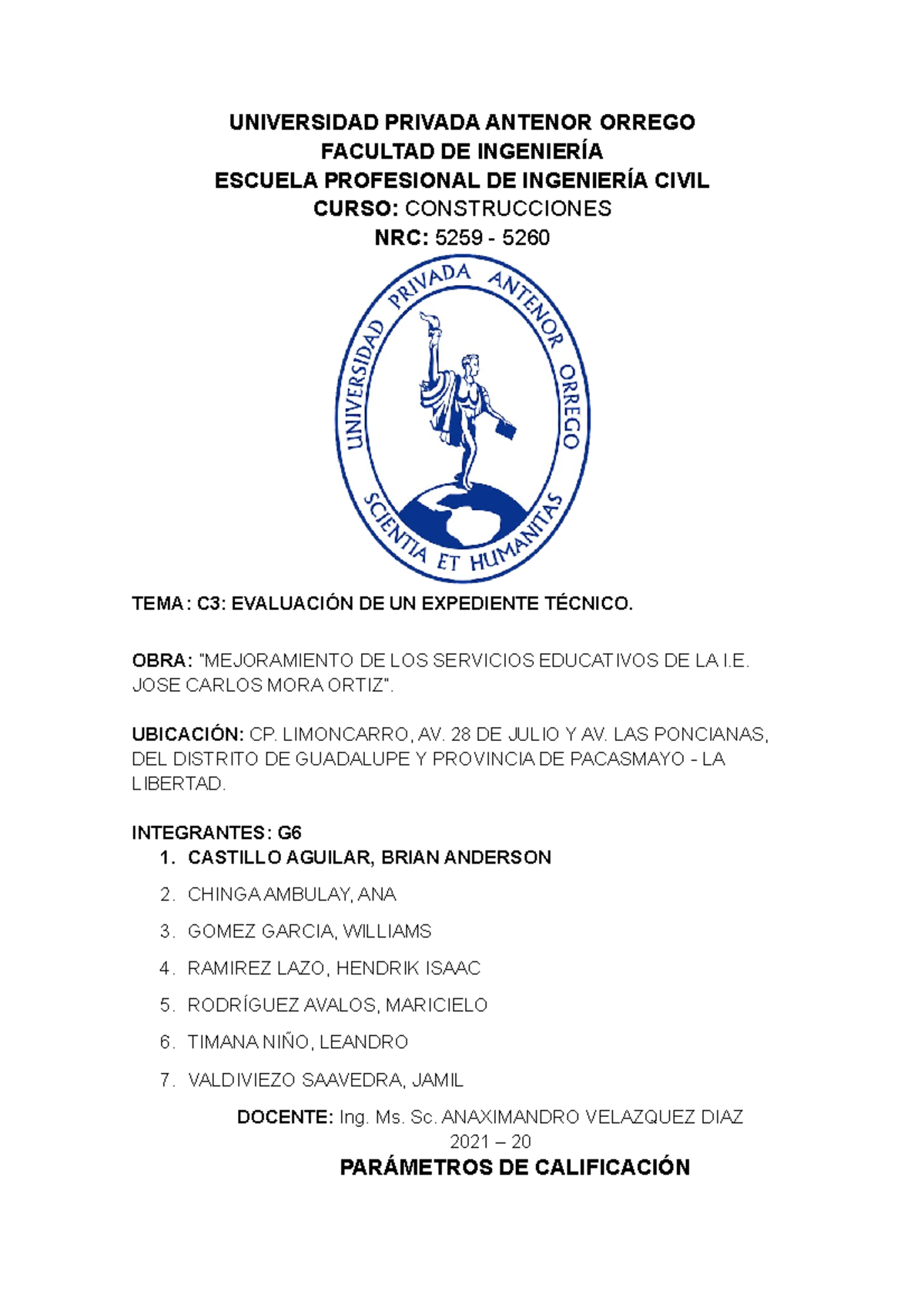 G6 - C3 - NRC 5259-5260 - EAEGEAGEGAEGAE - UNIVERSIDAD PRIVADA ANTENOR ...