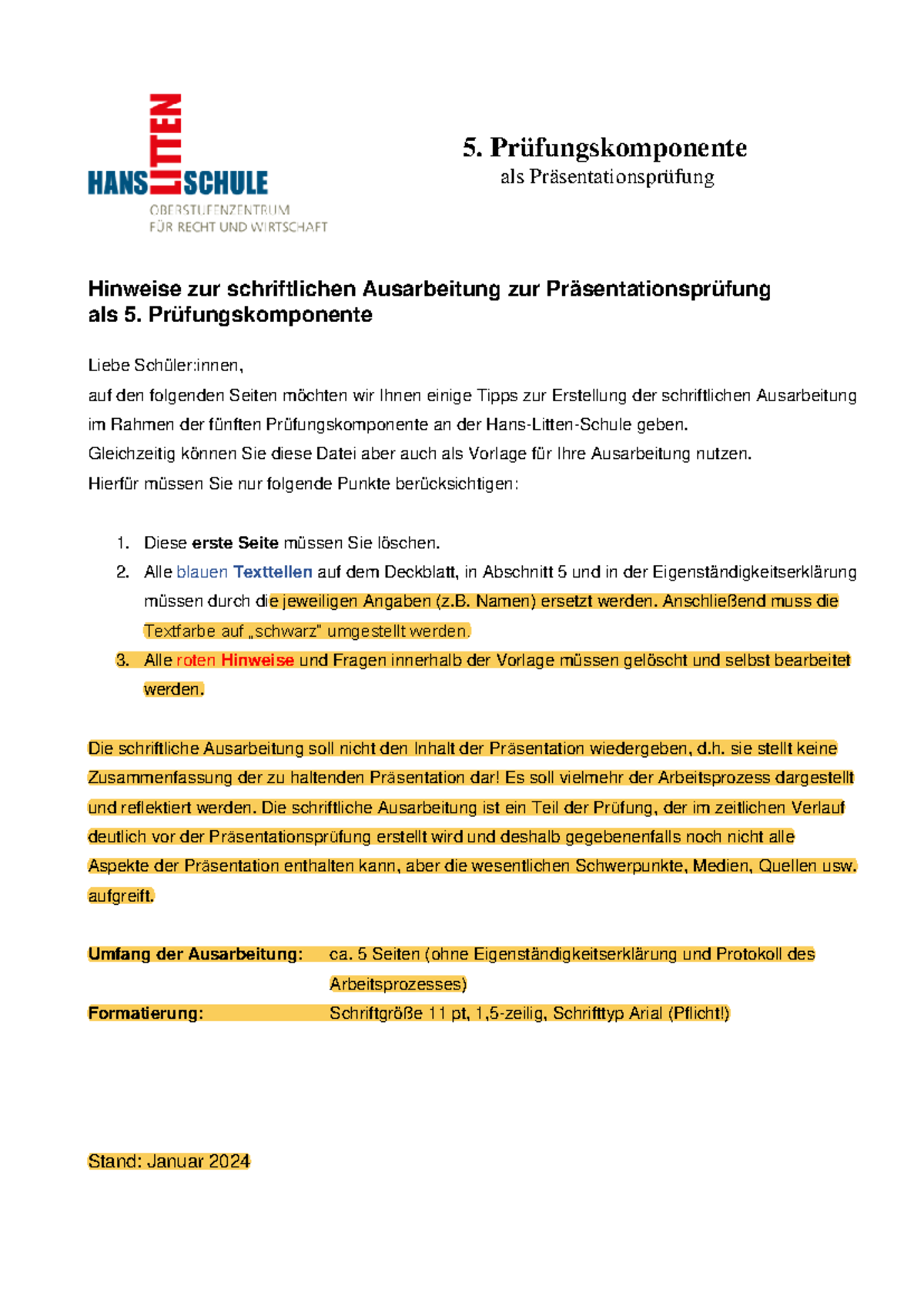 Schriftliche Ausarbeitung 5. Pk Musterbeispiel