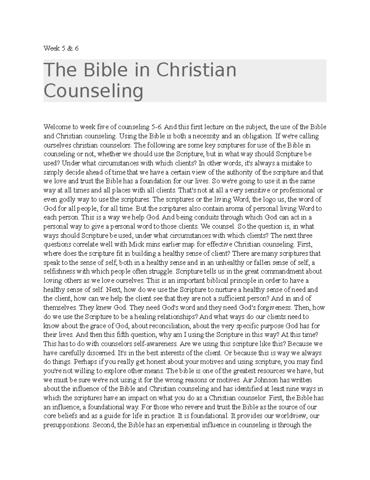 Week 5 and 6 study guide - Lecture notes 5-6 - HSCO 506 - LU - Studocu