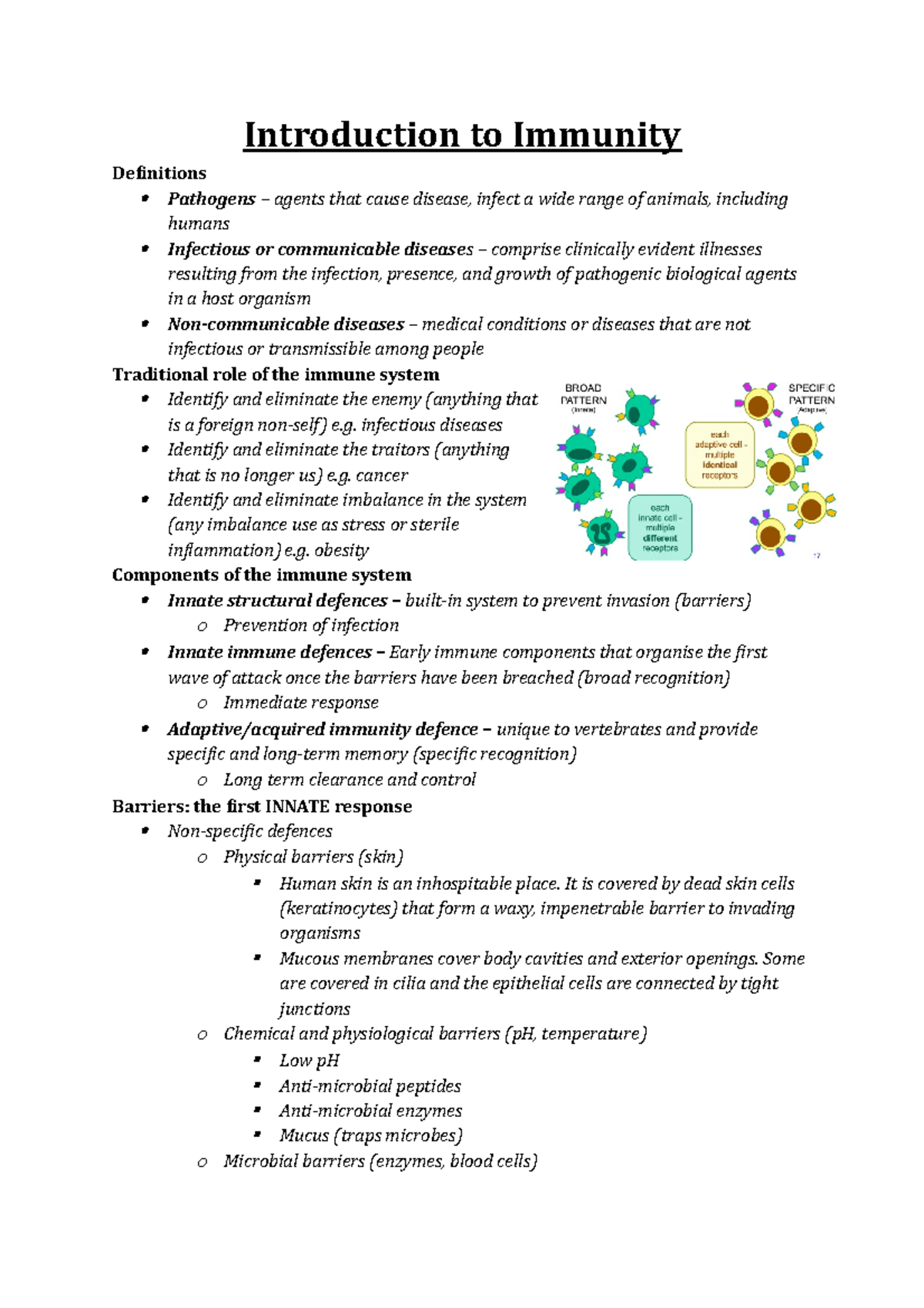 Biology of Animals 2 - Lectures covering immunity and the brain ...