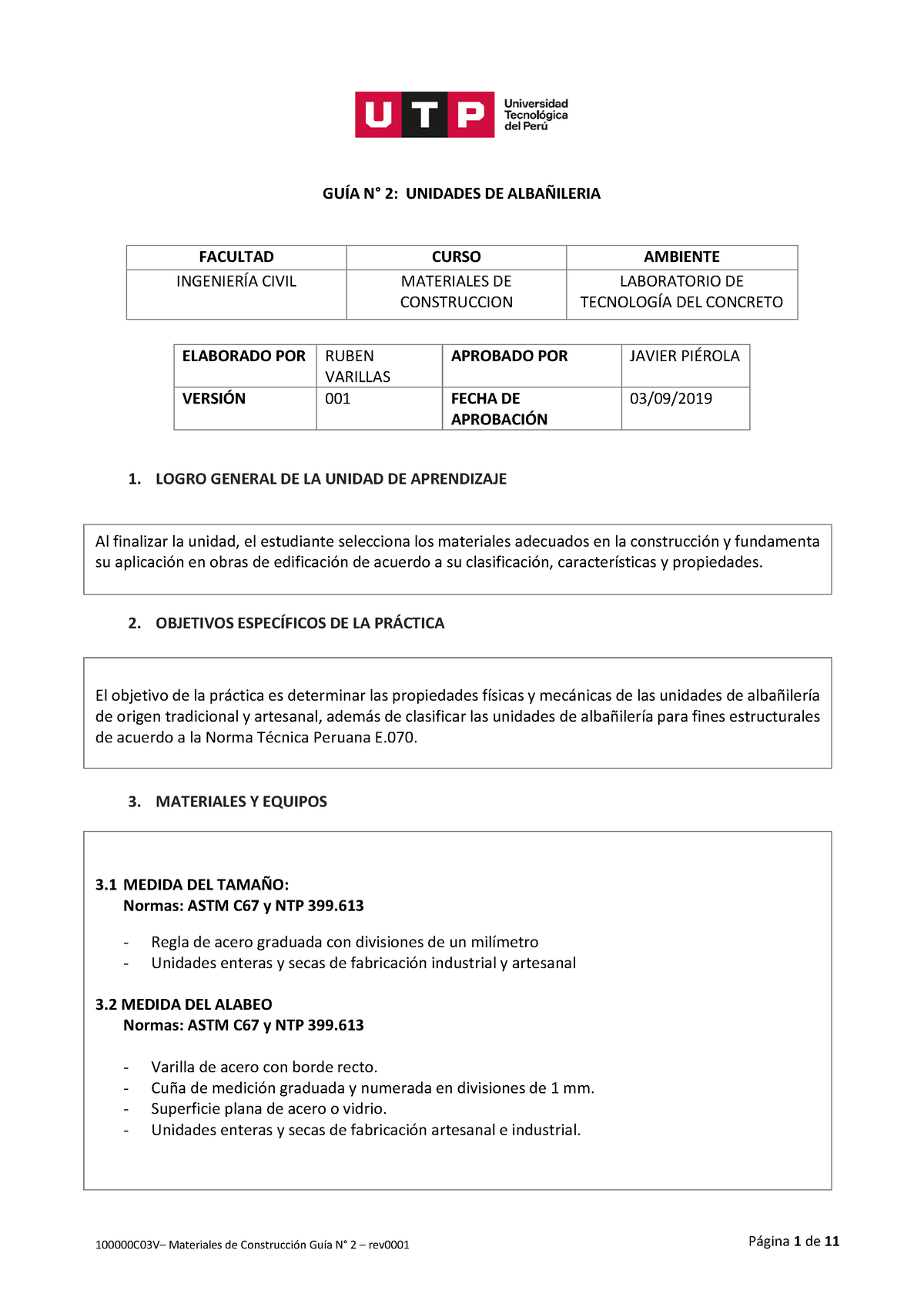 100000 C03V-GUIA N°2- Labtecno 01- Unidades DE Albañilería - GUÕA N∞ 2 ...