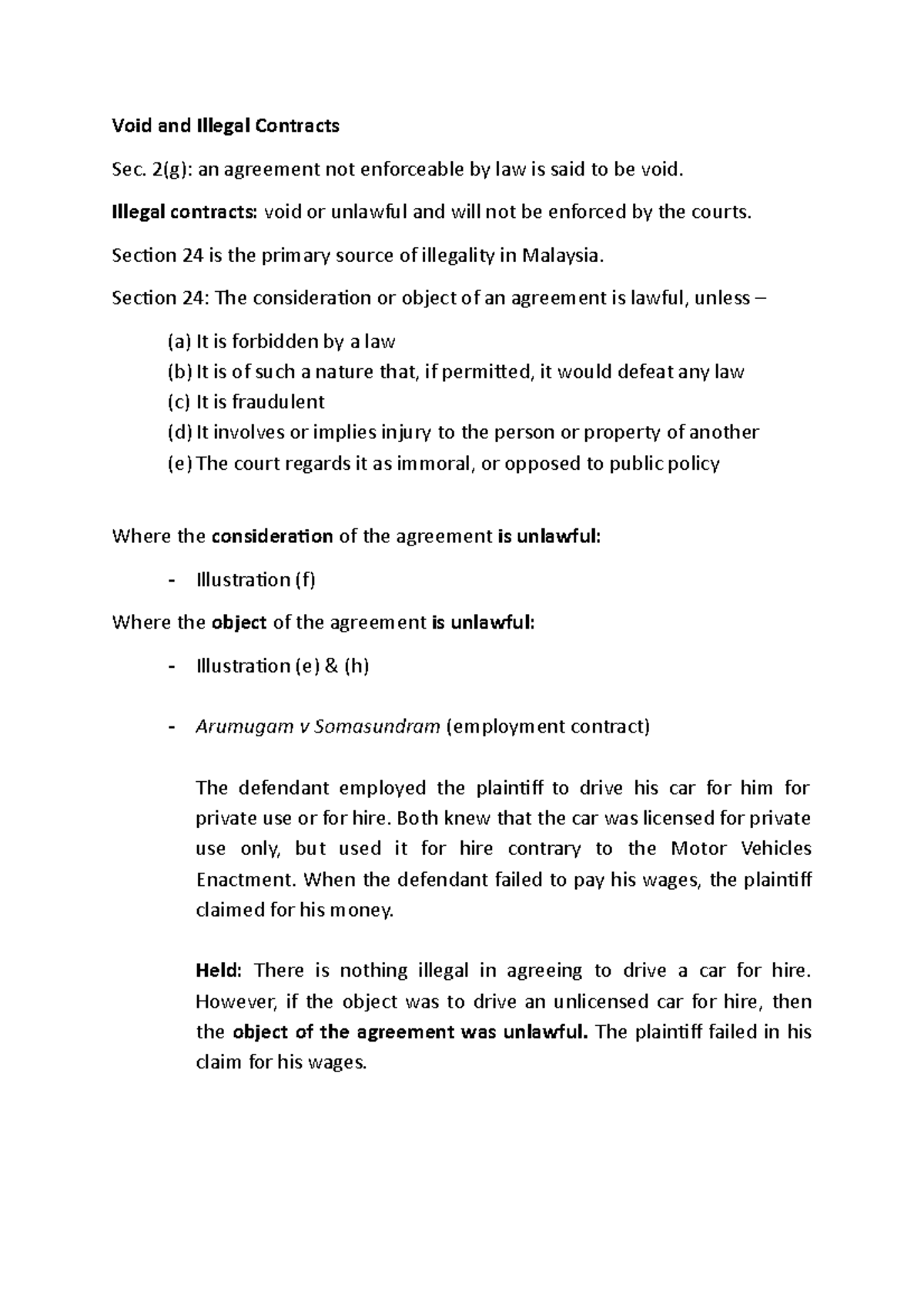 void-and-illegal-contracts-2-g-an-agreement-not-enforceable-by-law-is-said-to-be-void