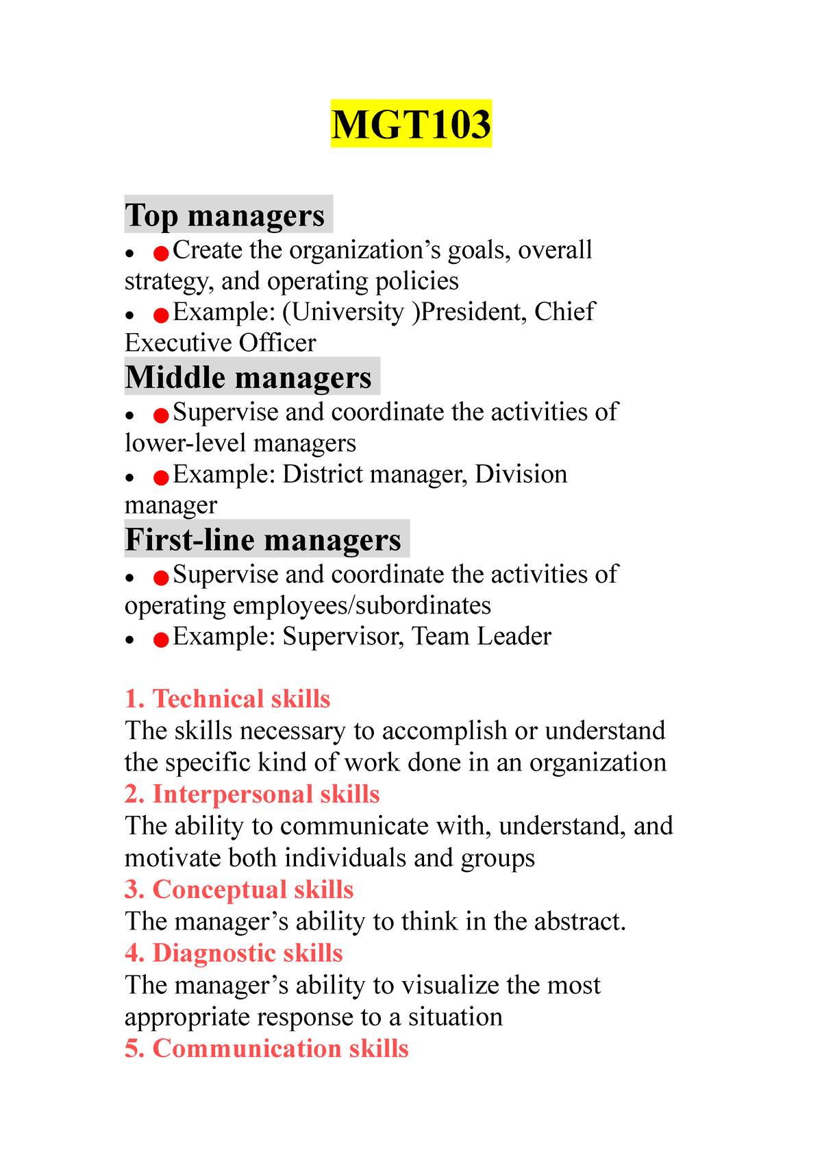 Final MGT103 - Luckyy - MGT Top Managers Create The Organization’s ...