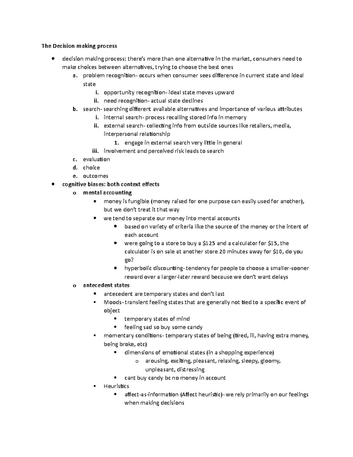 Exam 3 Study Guide - Summary Consumer Behavior - The Decision Making ...