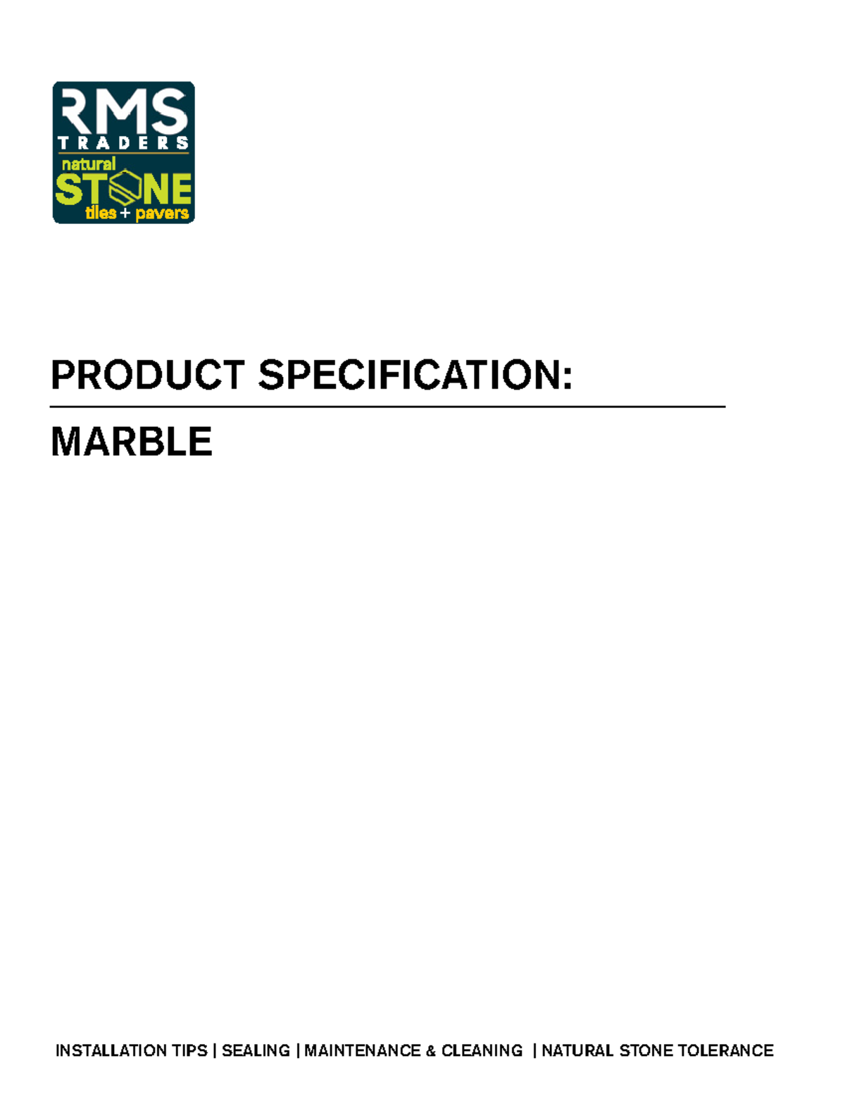 RMS Stone Specs Marble - Jfjwkw - PRODUCT SPECIFICATION: MARBLE ...