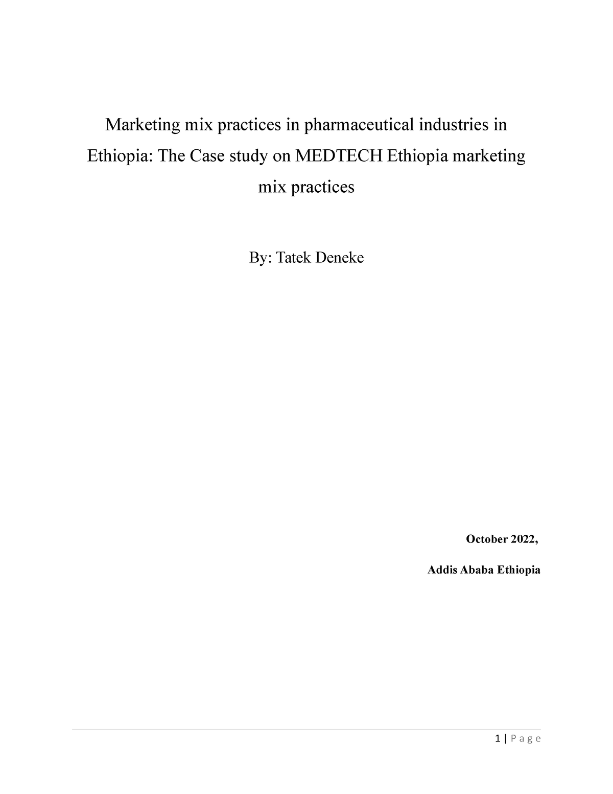 marketing management research papers in ethiopia