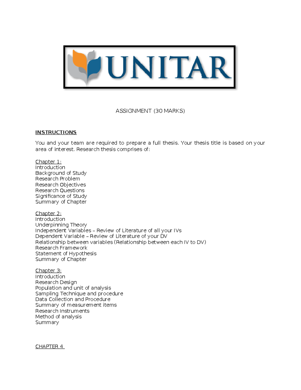 Research - Assignment - not - ASSIGNMENT (30 MARKS) INSTRUCTIONS You ...