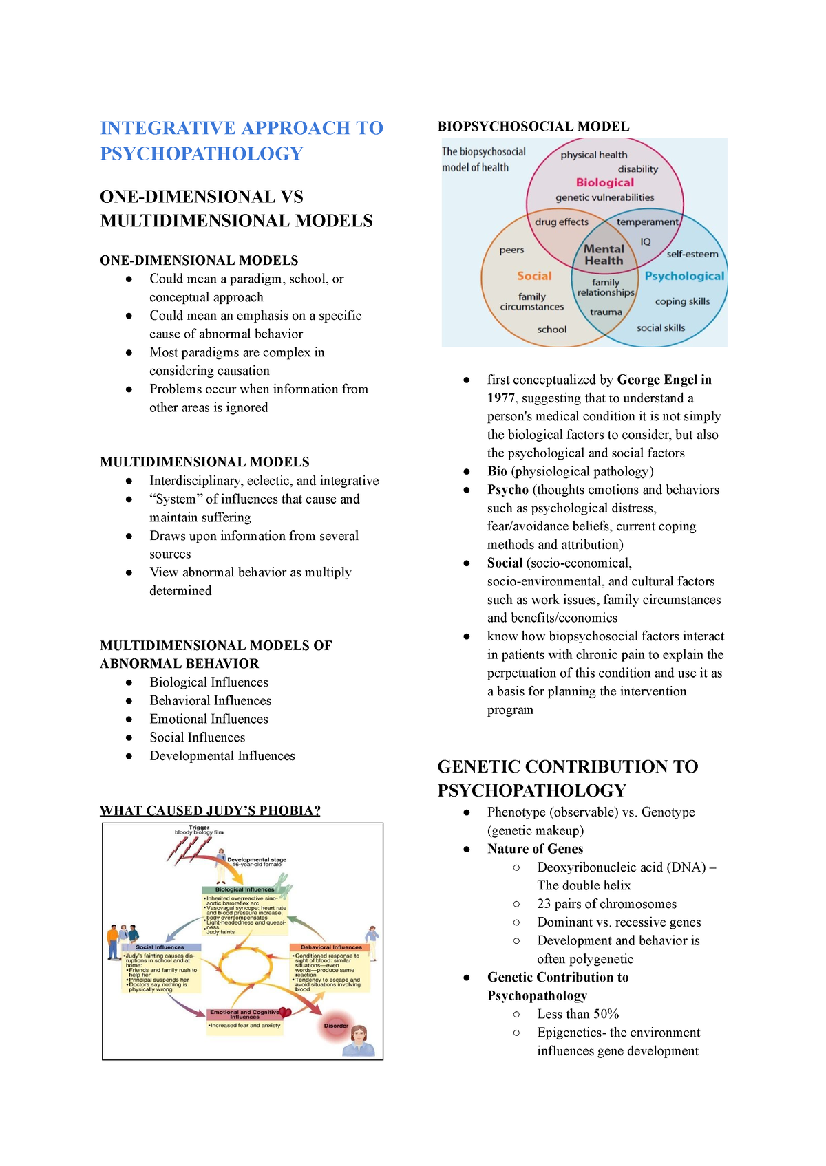 Integrative Approach to Psychopathology - INTEGRATIVE APPROACH TO ...