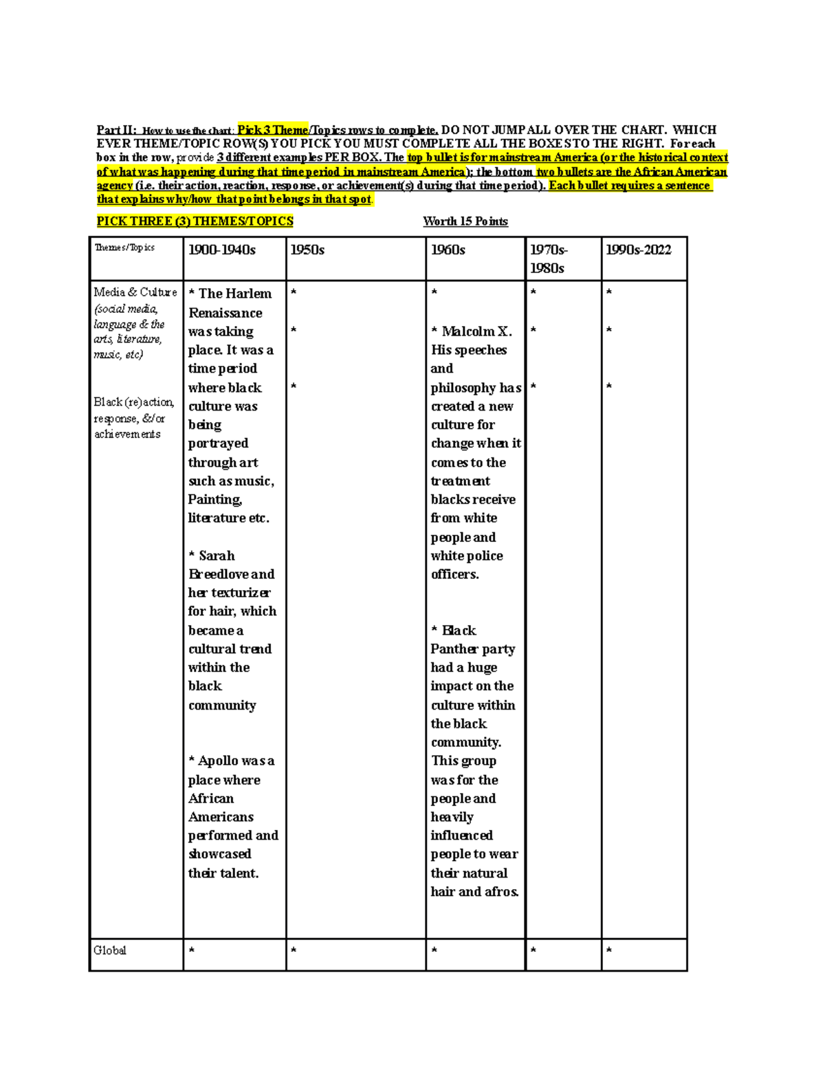 AAFS Final Chart - Part II: How to use the chart: Pick 3 Theme /Topics ...