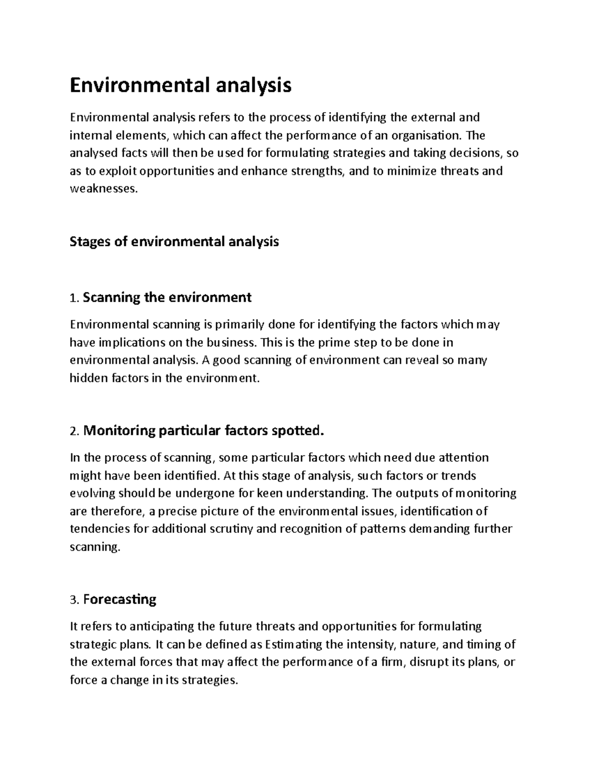 Environmental analysis - Environmental analysis Environmental analysis ...