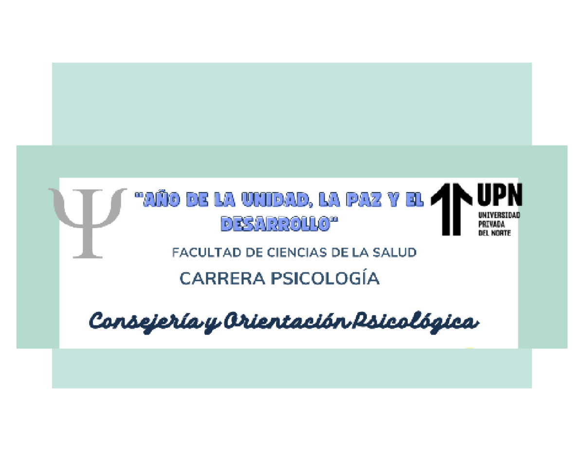 SEM 02 Copsi - Resumen Consejeria y Orientación Psicológico ...