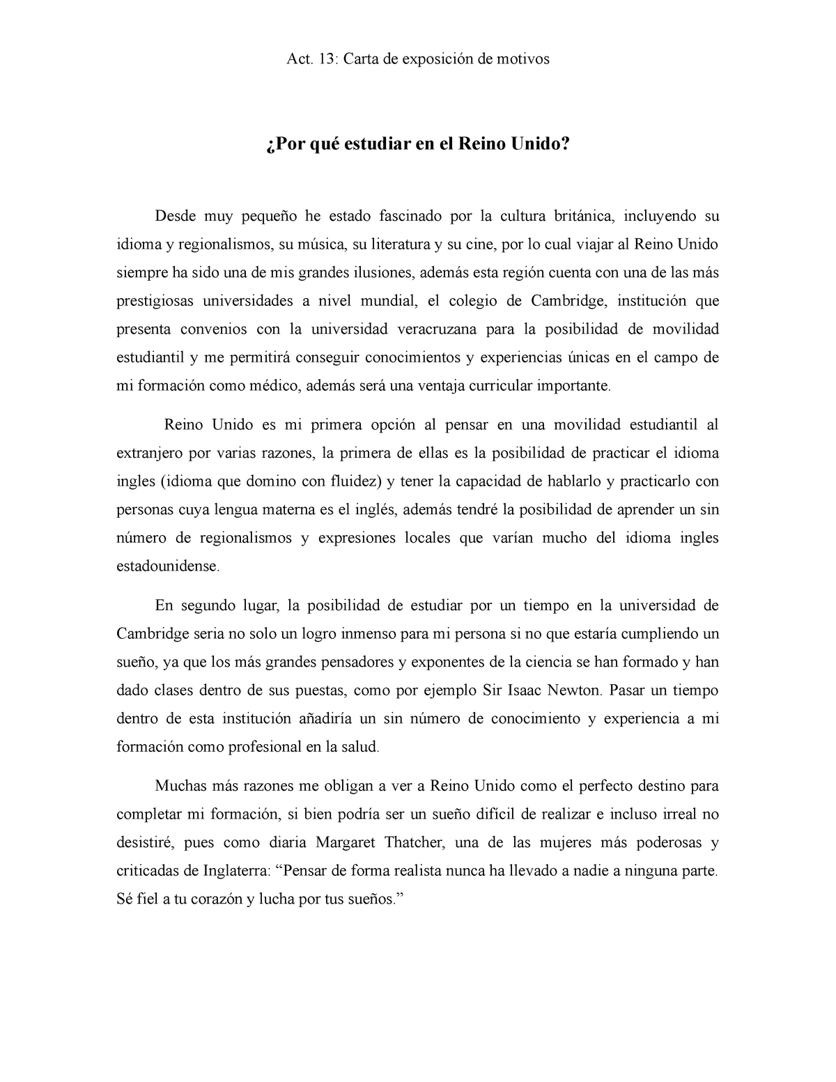 Carta De Exposicin De Motivos Ejemplo 7747