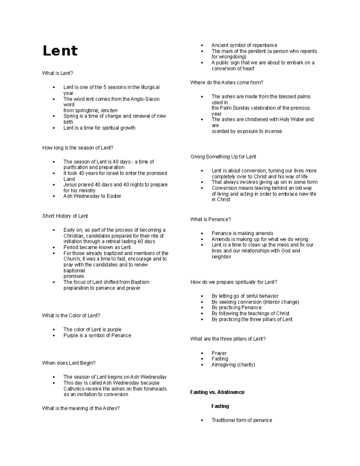 Cl-lent-hanout - Christian living subject - Lent What is Lent? Lent is ...