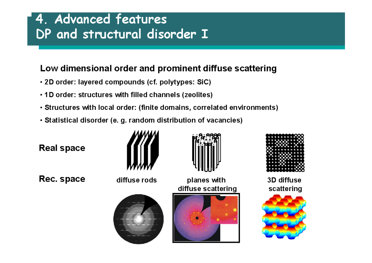 Synthesis - 4. Advanced features DP and structural disorder I Low ...