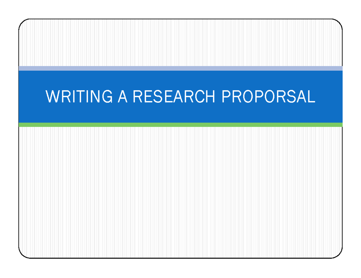 Lecture 2 Research Methodology in Computer Science - WRITING A RESEARCH ...