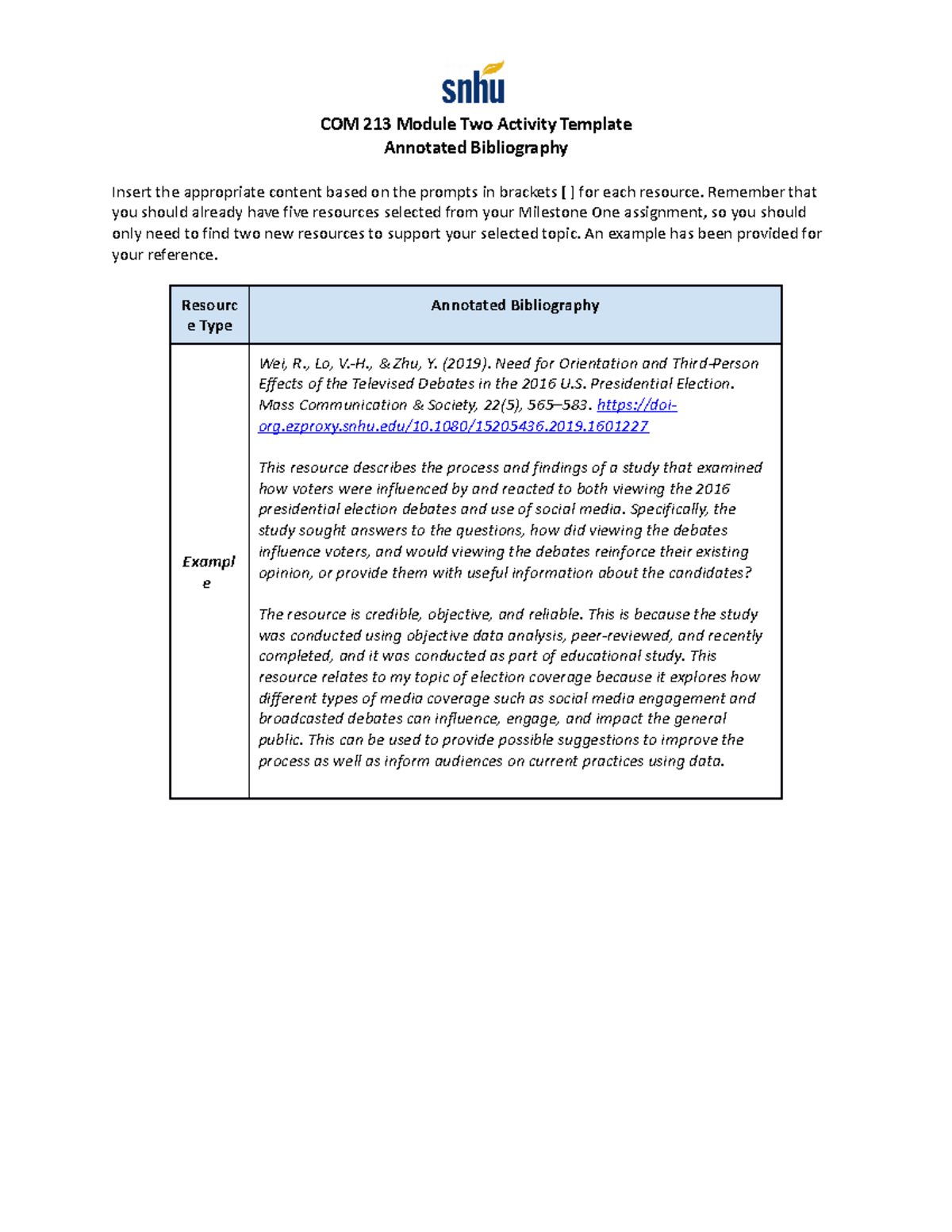 COM 213 Module Two Activity Template - COM 213 Module Two Activity ...