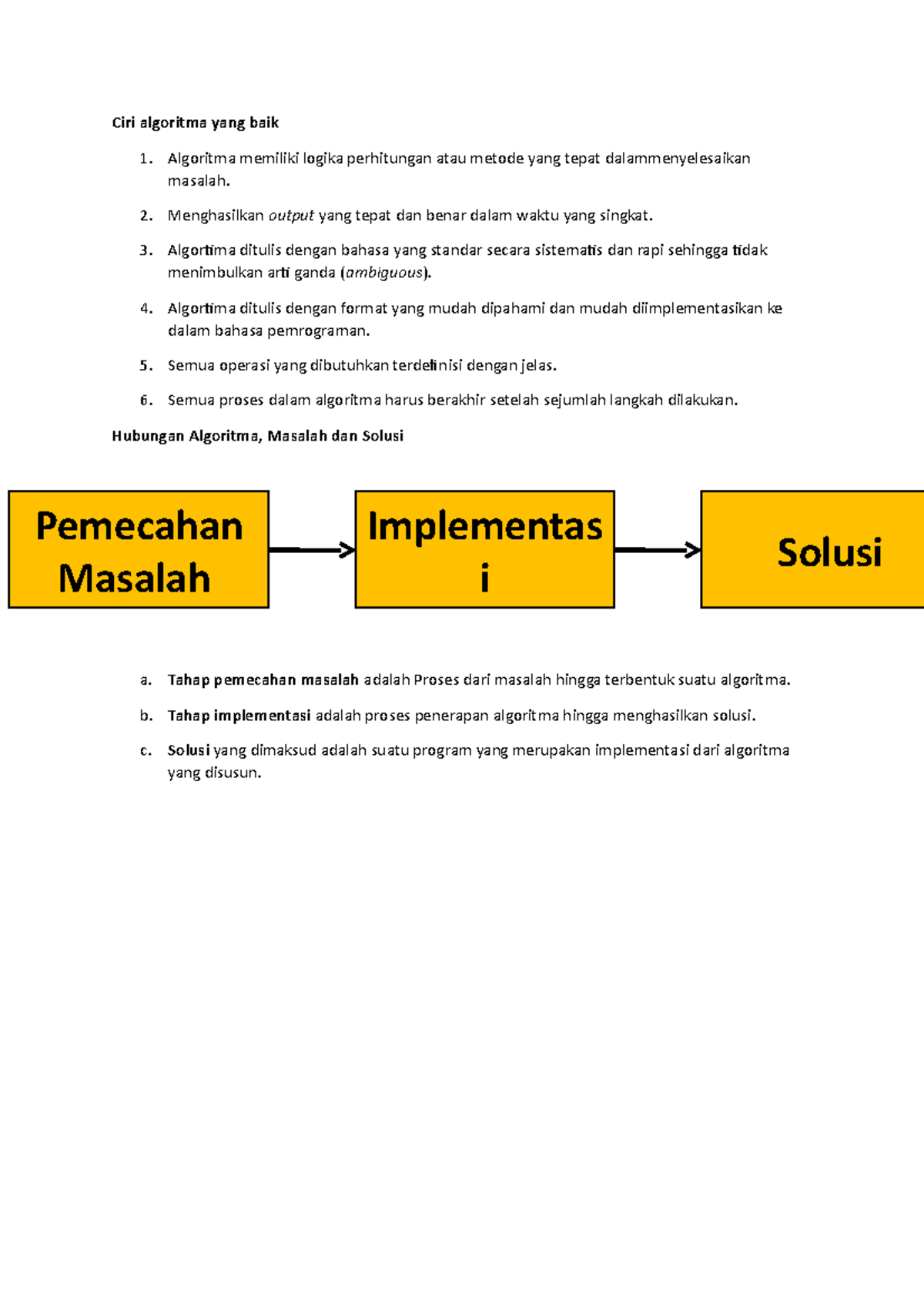 Ciri algoritma yg baik - Algoritma memiliki logika perhitungan atau ...