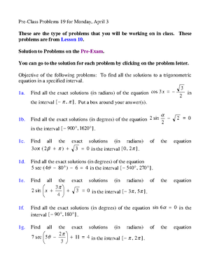 Lesson 7 - Notes from class - LESSON 7 SOLVING RIGHT TRIANGLES AND ...