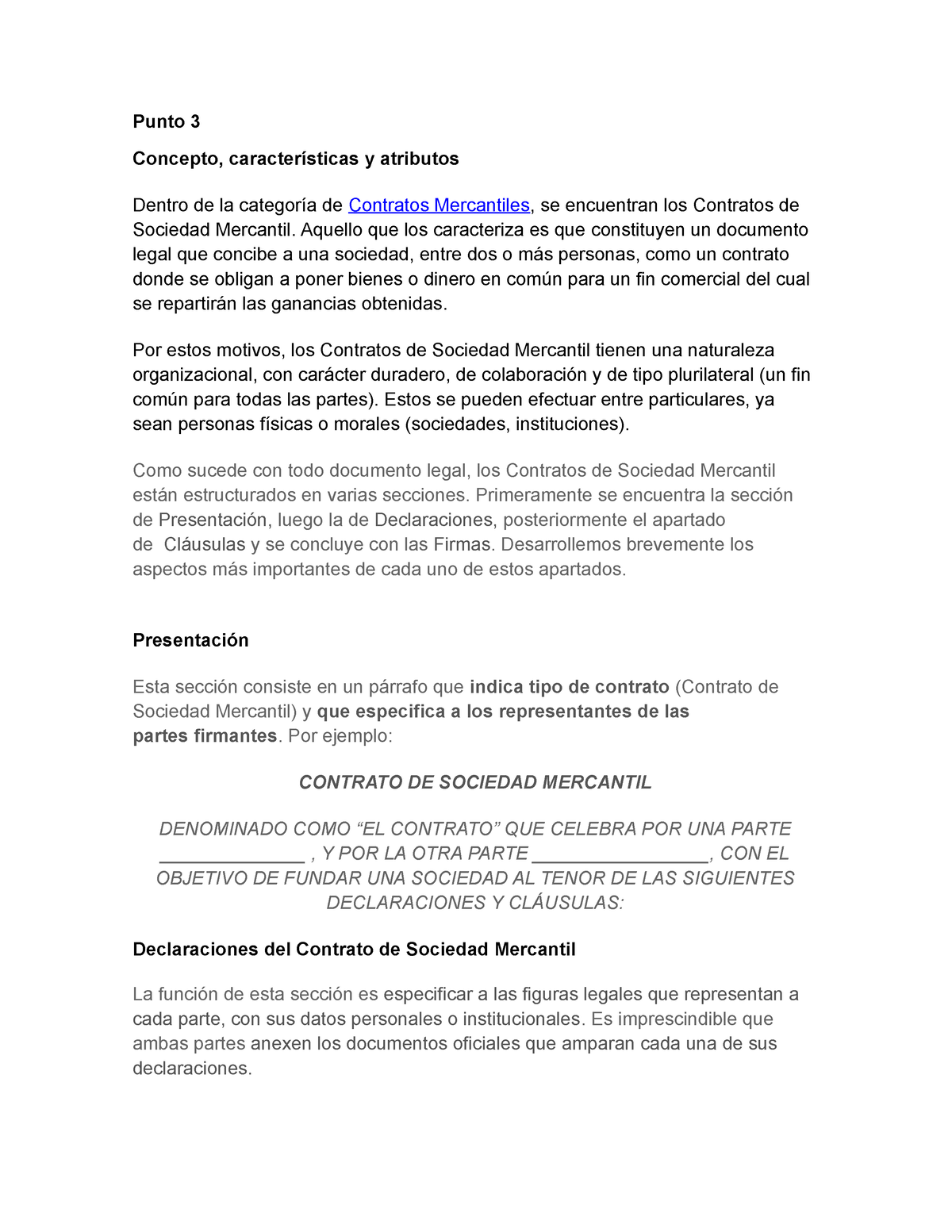 Contrato De Sociedad Mercantil Concepto Características Y Atributos