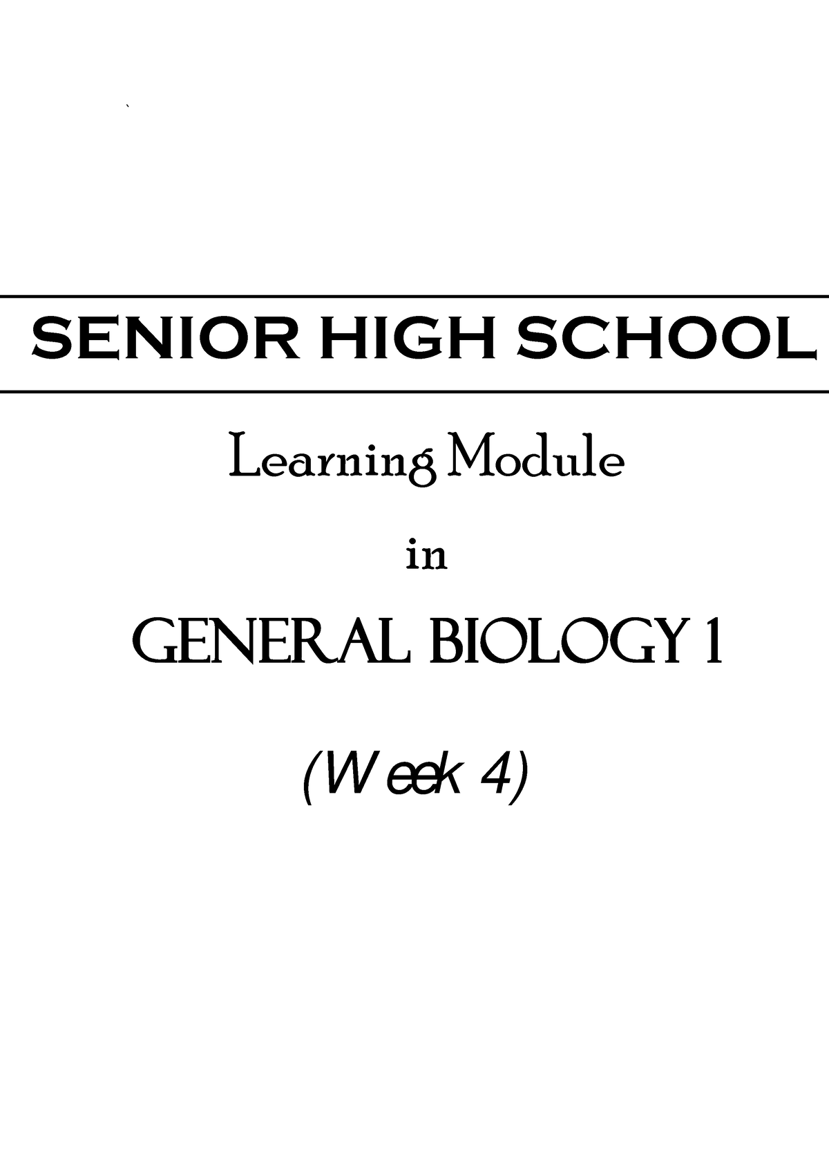 Lesson 04 - General Biology 1 - ` Learning Module In General Biology 1 ...