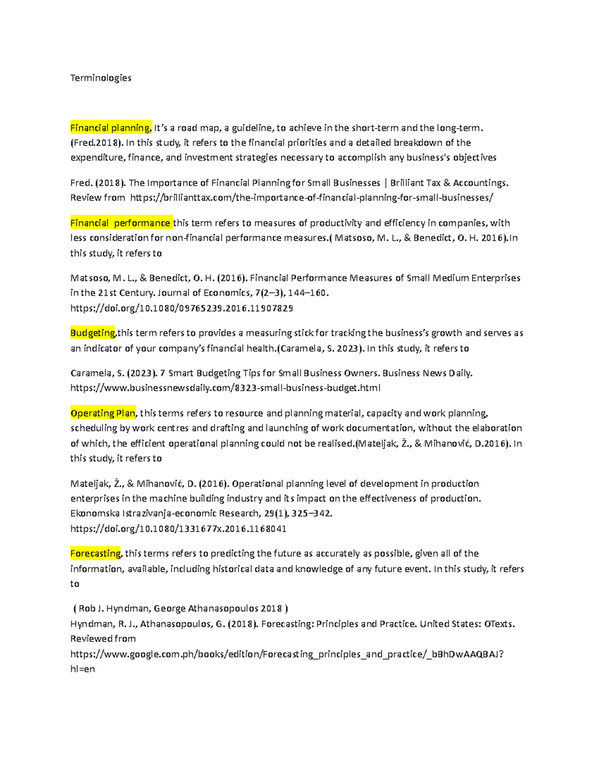 Definition of terms - None - Terminologies Financial planning, It’s a ...