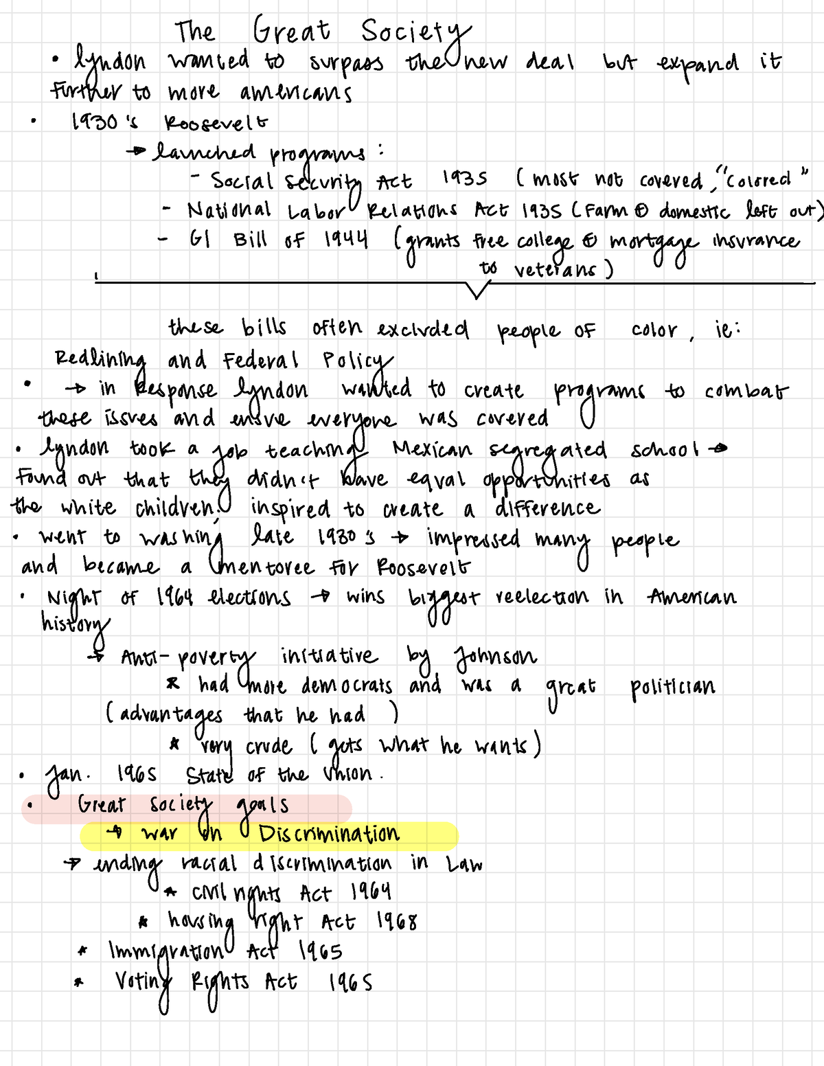 188 -8 - Notes - The Great • Society lyndon wanted to surpass the new ...