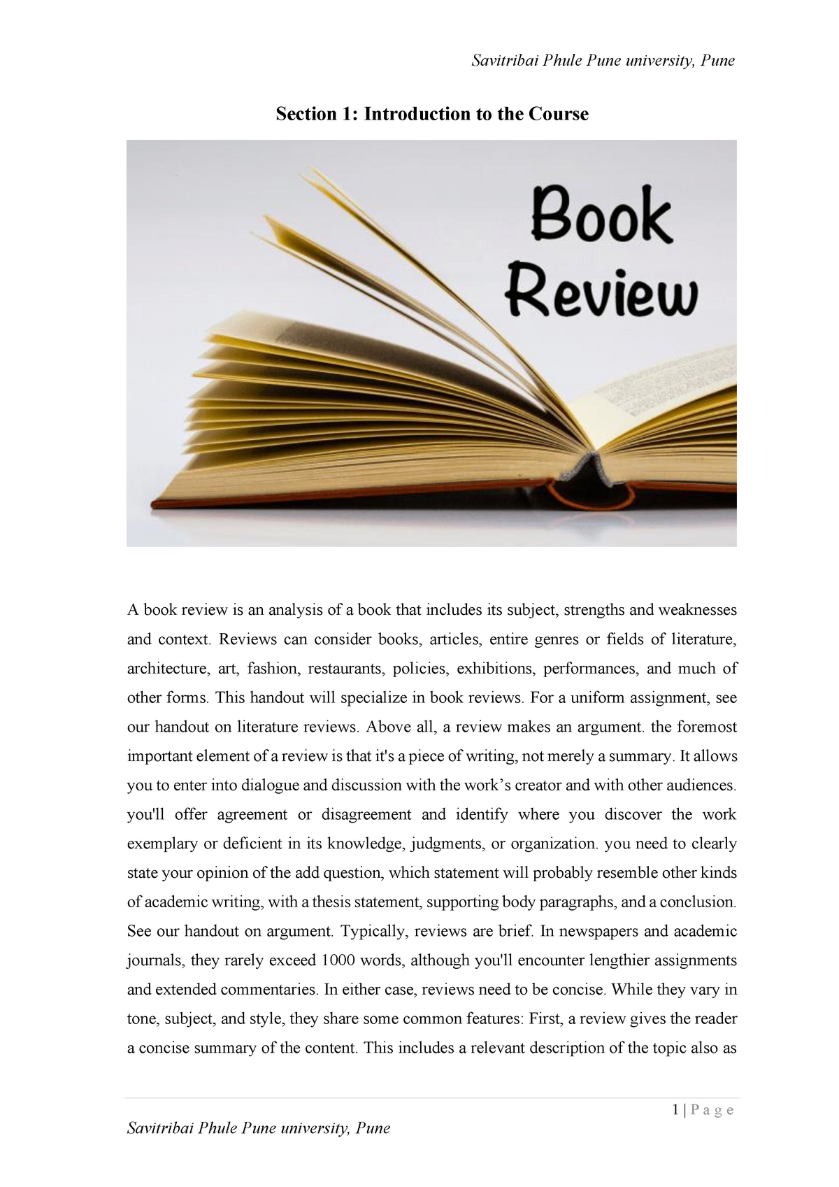 book review assignment pdf